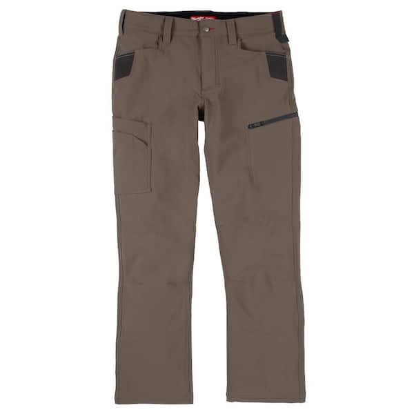 Milwaukee Men's 34 in. x 30 in. Brown FREEFLEX Tech Work Pants