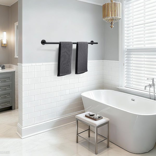 32 in. Wall Mounted Single Towel Bar Bath Hardware Accessory in Oil Rubbed Bronze