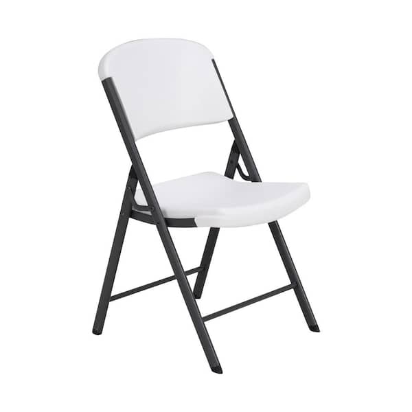 Lifetime White Plastic Seat Metal Frame Outdoor Safe Folding Chair