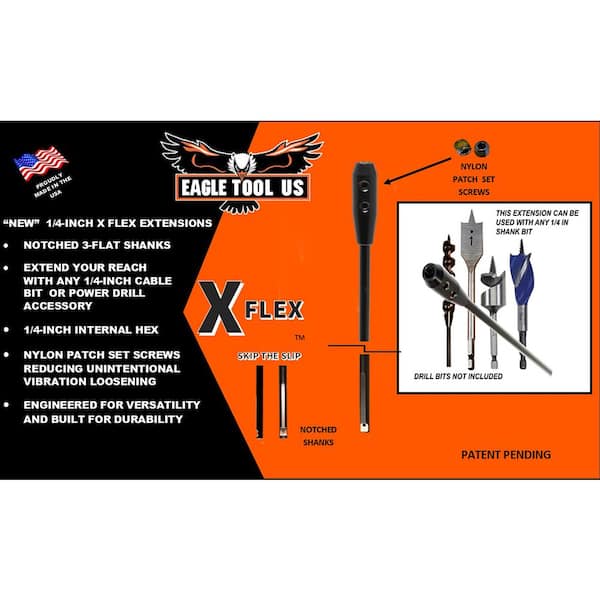 Eagle Tool US X FLEX Auger Style 3/4 in. x 54 in. Bit, 1/4 in. x