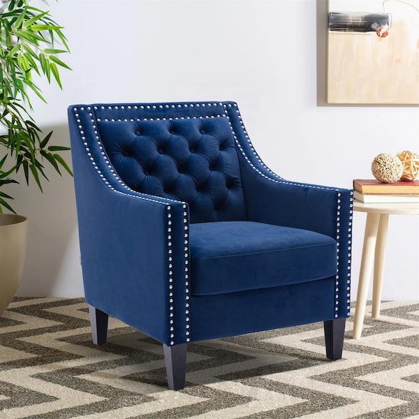 velvet navy blue armchair