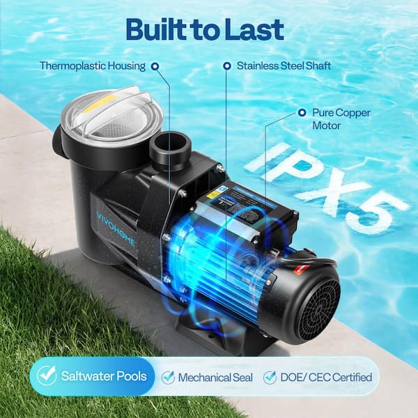 VIVOHOME Powerful Self Primming 115-Volt Swimming Pool Pump 1.5 HP
