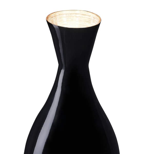 Buy Oblong Raw Black Finish (Large) Aluminium Floor Vase by Decor de Maison