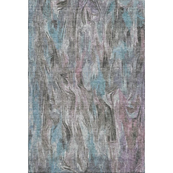 Mayfield Premium Machine Washable Abstract AMF2269 Taupe 5 ft. x 7 ft. 6 in. Area Rug