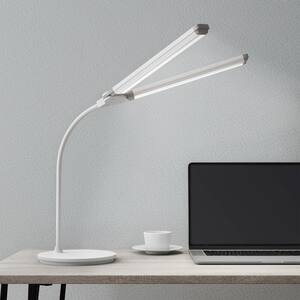 15.5 in. Dual Light Foldable LED Gooseneck Desk Lamp with Dimming