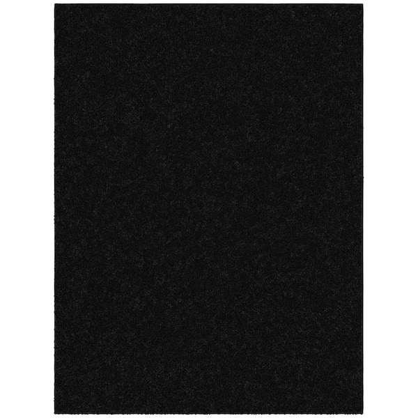 Cozy Collection Non-Slip Rubberback Solid Soft Black 5 ft. x 7 ft. Indoor Area Rug