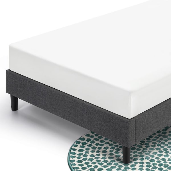 Zinus Curtis Grey Full Upholstered Platform Bed Frame HD-EFPB-F 