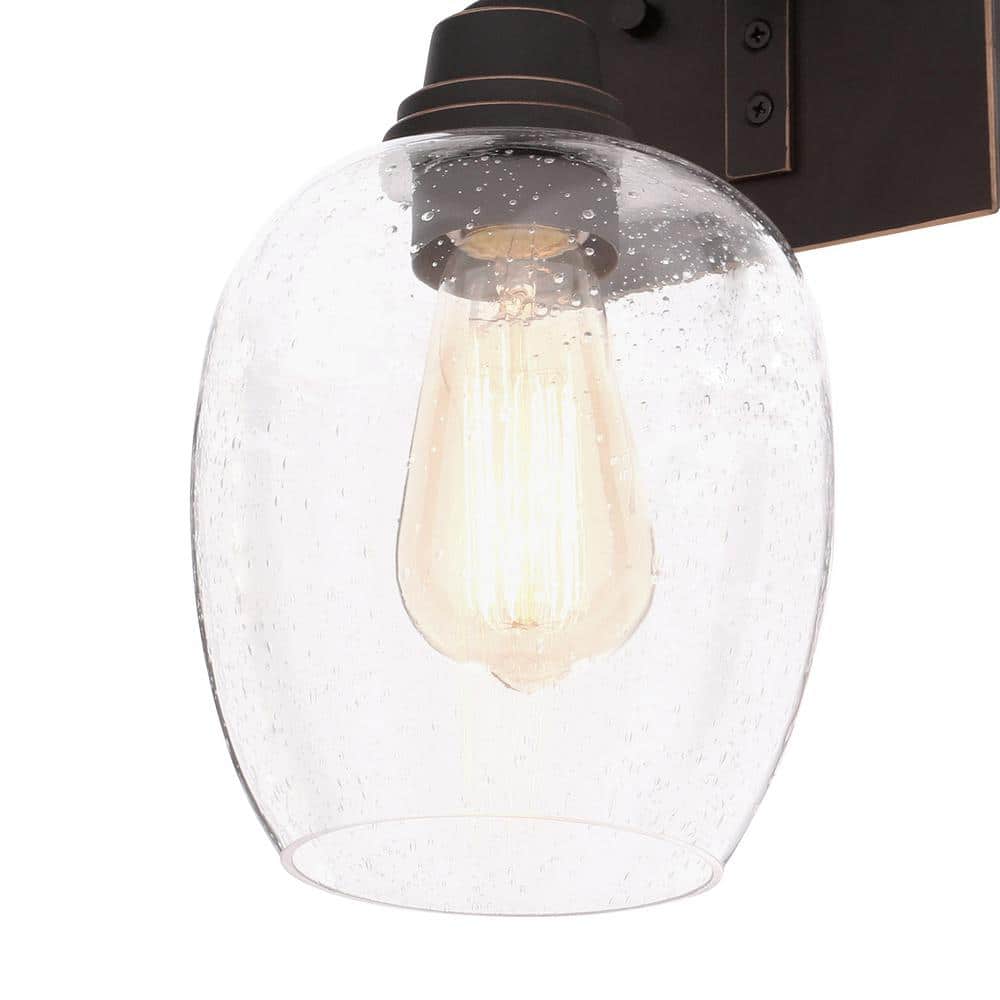 Eldon Vintage-Style Seeded Glass Wall Sconce in Oil Rubbed Bronze
