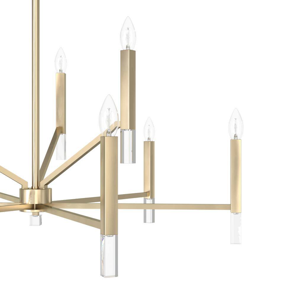Alturas Gold Crystal 9-Light Modern Tiered Chandelier
