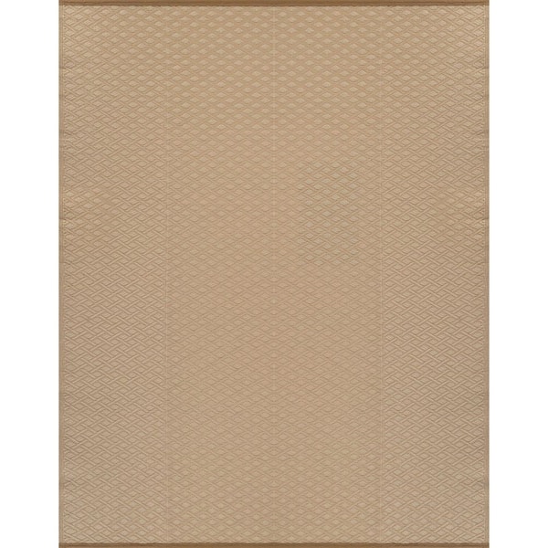 Jewel Beige 9 ft. x 12 ft. Diamond Geometric Washable Trellis Reversible Indoor Outdoor Area Rug