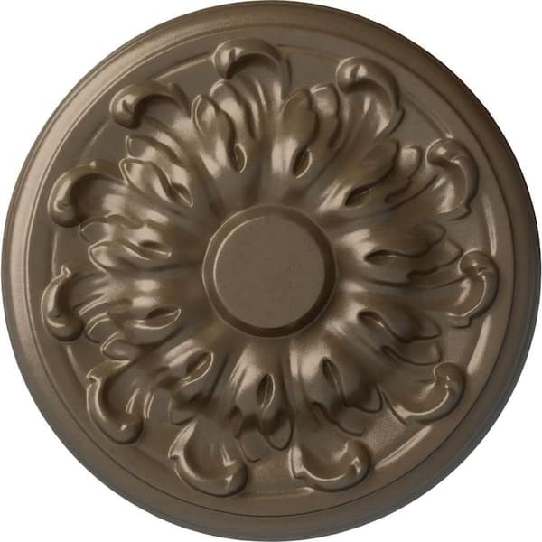 Ekena Millwork 7-7/8 in. x 1/4 in. Millin Urethane Ceiling Medallion (Fits Canopies upto 2 in.), Hand-Painted Warm Silver