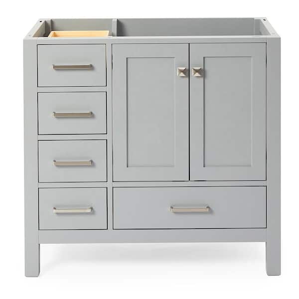 ARIEL Cambridge 36 in. W x 21.5 in. D x 34.5 in. H Freestanding Bath Vanity Cabinet Only in Grey