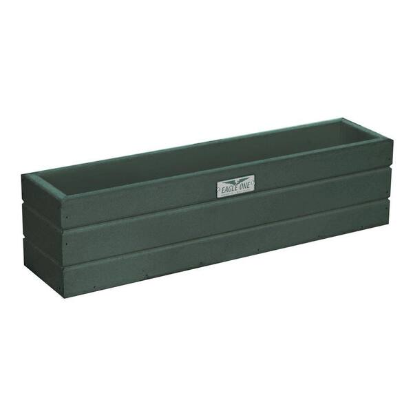 Eagle One 21.5 in. x 5 in. x 5.5 in. Green Recycled Plastic Commercial Grade Window Box Planter