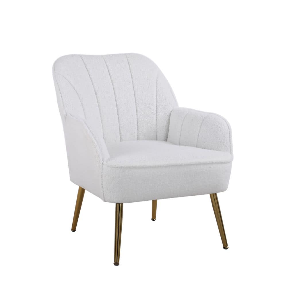 Modern White Teddy Fabric Ergonomics Accent Chair MX-W136158219 - The ...