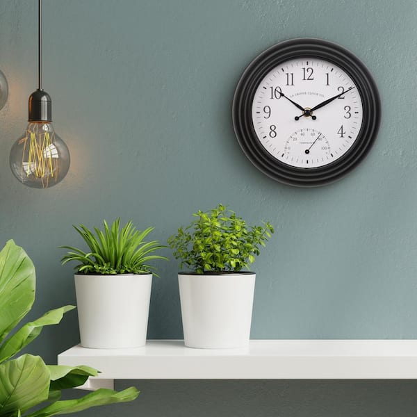 La Crosse Clock 8 in. Colby Indoor/Outdoor Analog Quartz Wall