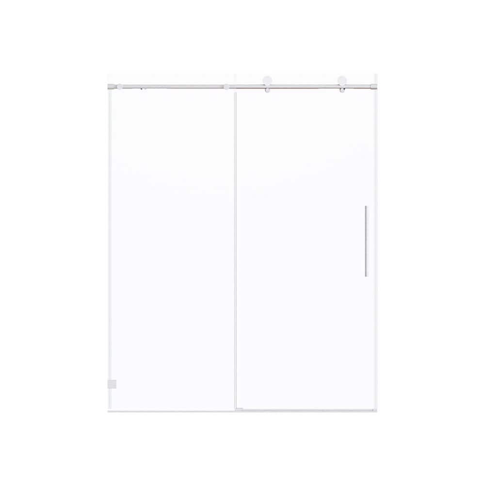 56-60 in. W x 74 in. H Sliding Single Frameless Shower Door in Brushed Nickel with Clear Tempered Glass price history on PriceWatchPro