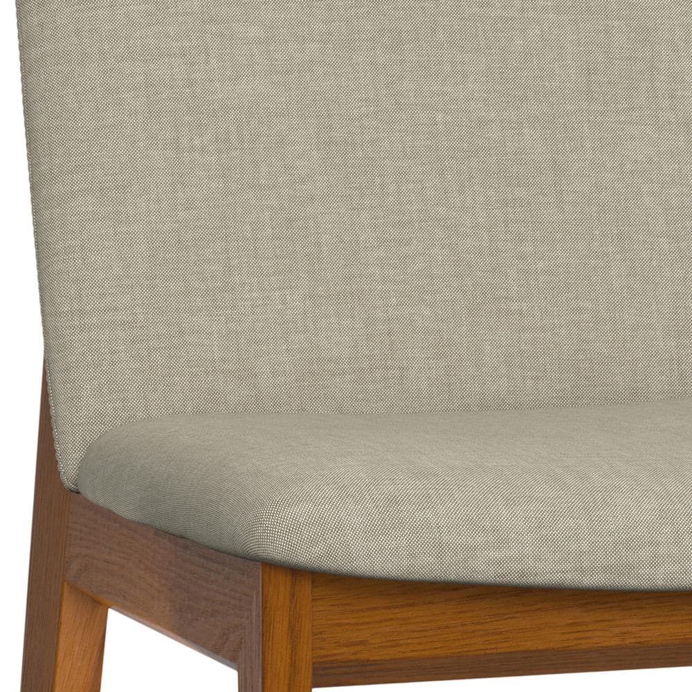 Natural Linen Upholstered Wood Dining Chair Set