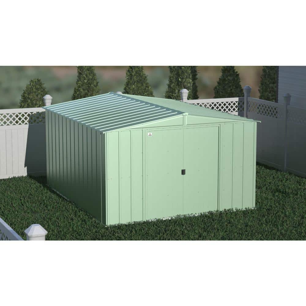 Sage Green 10' x 12' Galvanized Steel Storage Shed Kit