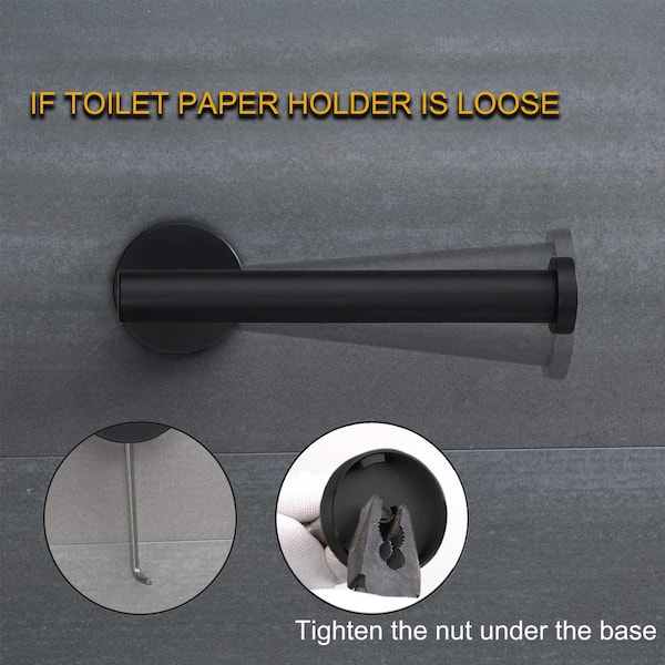 Wall Mounted Single Arm Toilet Paper Holder in Stainless Steel Matte Black Wall Mounted Single Arm Toilet Paper Holder in Stainless Steel Matte Black