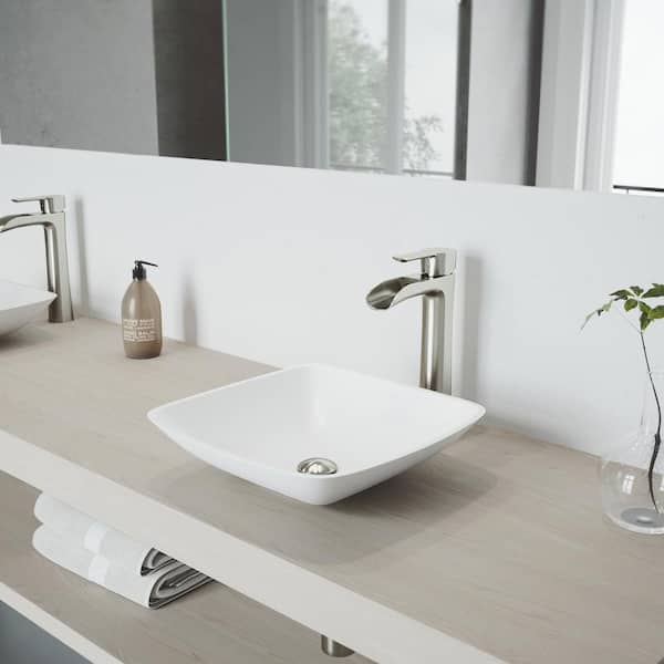 Niko Single Handle Single-Hole Bathroom Vessel Faucet in Brushed Nickel