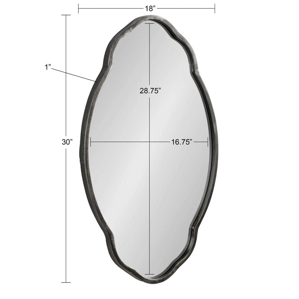 30" Gold Oval Scalloped Vanity Wall Mirror