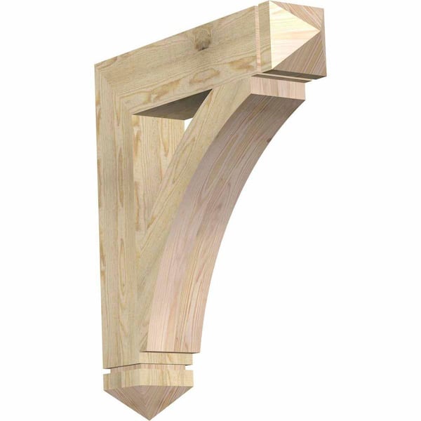Ekena Millwork 6 in. x 34 in. x 30 in. Douglas Fir Thorton Arts and Crafts Rough Sawn Bracket
