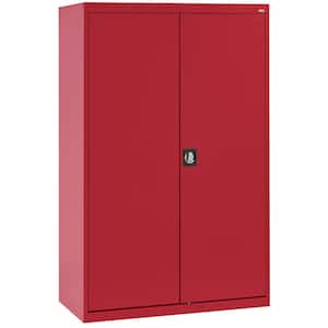 Elite (46 in. W x 72 in. H x 24 in. D) Steel Combination Adjustable Shelves Freestanding Cabinet in Red