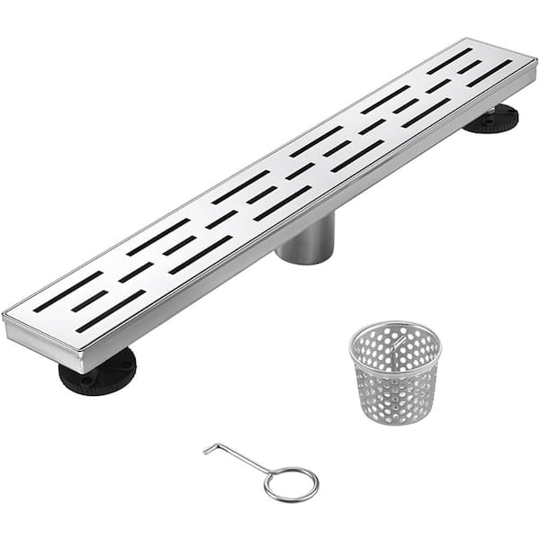 Elegante Drain Collection 48 in. Linear Stainless Steel Shower Drain with Slot Pattern