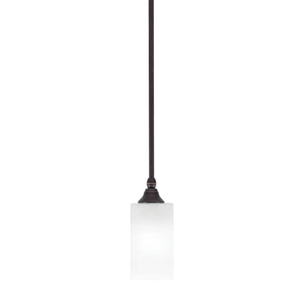 Unbranded Sparta 100-Watt 1-Light Dark Granite Shaded Pendant Light with White Marble Glass, No Bulb Included