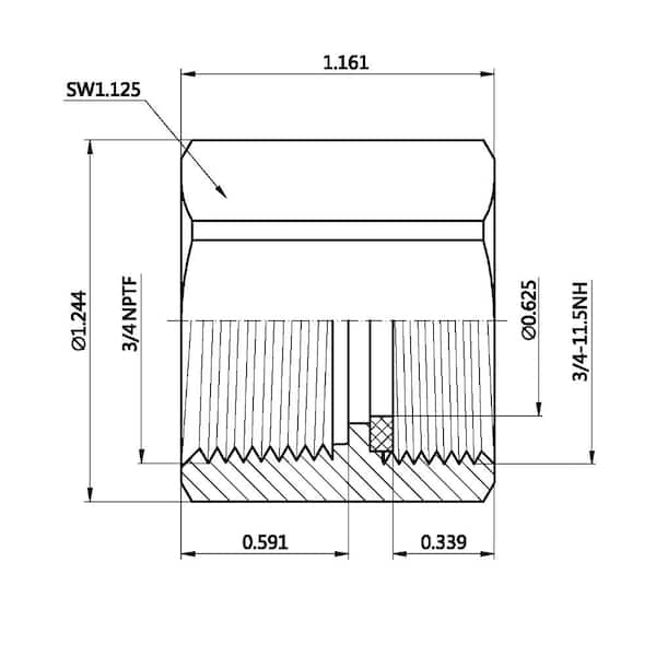 3/4 in. FHT x 3/4 in. FIP Brass Adapter Fitting