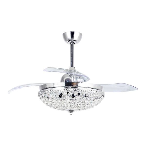 Details about   Chrome 3-Blades Crystal Ceiling Fan With Pull Chain 