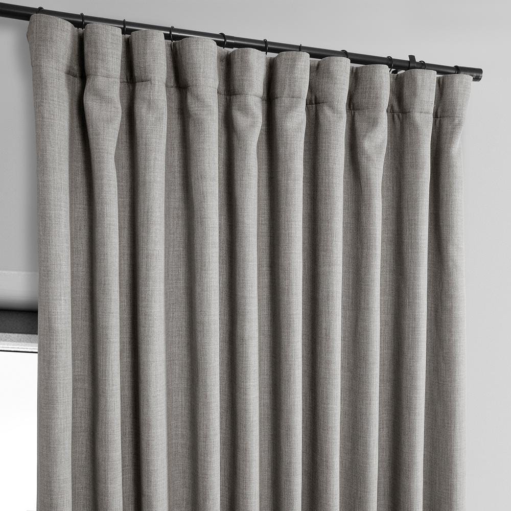 Clay Extra Wide Blackout Faux Linen Window Curtain