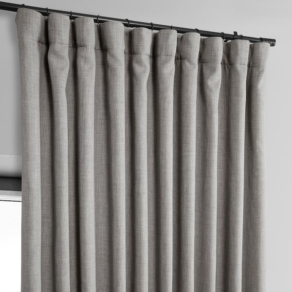 100 % Blackout Lined Double Pinch Pleated Faux Linen Curtains for Bedroom,  Sliding Door, Extra Wide Blackout Curtains for Living Room 