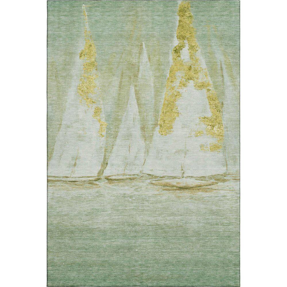 Mayfield Premium Machine Washable Abstract AMF2084 Green 3 ft. x 4 ft. Area Rug price history on PriceWatchPro