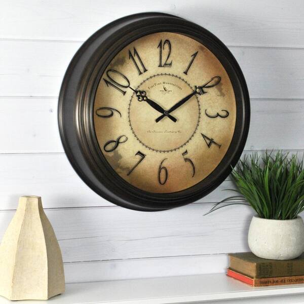 FirsTime 18 in. Round Taylor Road Wall Clock