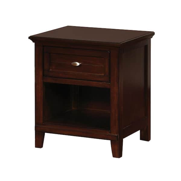 Furniture of America Sparta 1-Shelf Brown Cherry Nightstand