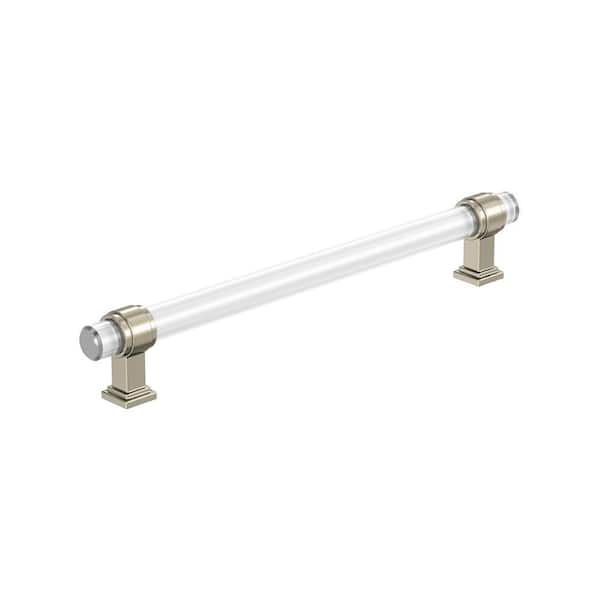 Glacio 8 in. (203mm) Modern Clear/Polished Nickel Bar Cabinet Pull