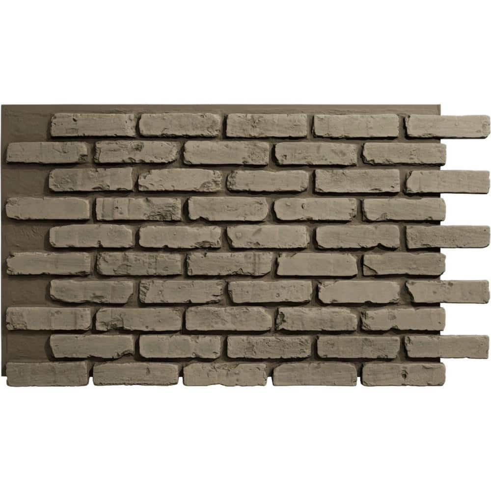 Vintage White Faux Brick Panel 46.875"W x 27"H x 1.25"D