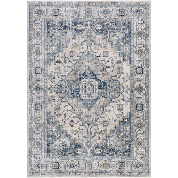 Gilboa Gray/Navy 5 ft. x 7 ft. Indoor Area Rug