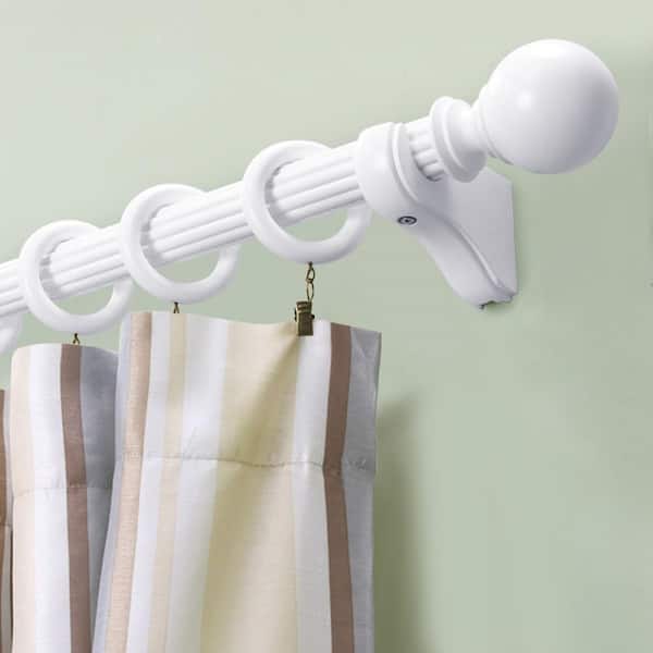 Wood Curtain Rings With Clips In White, Clip Curtain Rings White