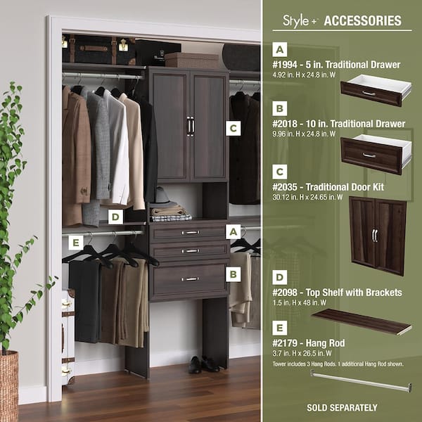 Aubree 47 W Closet System Dotted Line Finish: Walnut