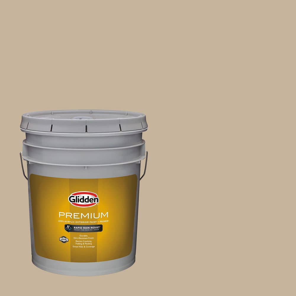 Glidden Premium 5 gal. PPG1085-4 Best Beige Satin Exterior Latex