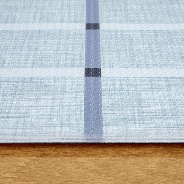 Basic Comfort Plus Windowpane Plaid Blue 18 in. x 39 in. Anti Fatigue Mat