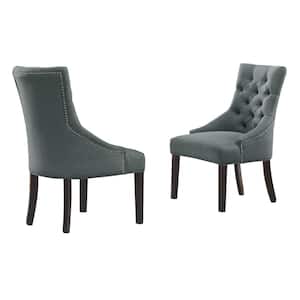 Haeys Grey Tufted Upholstered Side Chairs (Set of 2)
