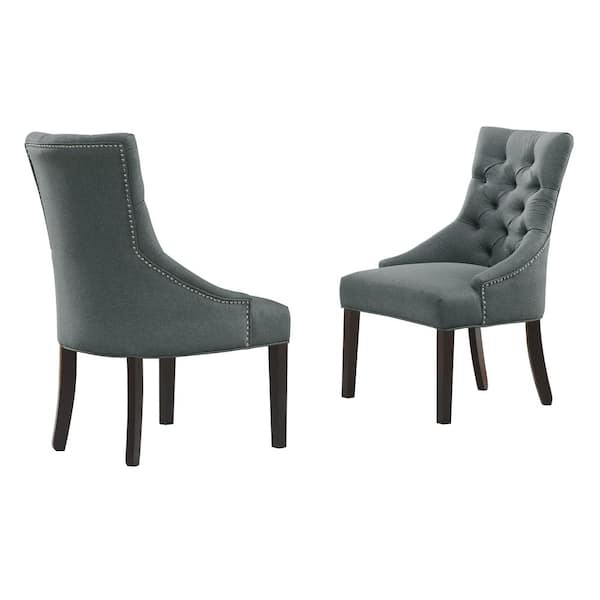 Alaterre Furniture Haeys Grey Tufted Upholstered Side Chairs (Set of 2)
