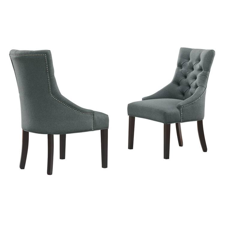 Alaterre Furniture Haeys Grey Tufted Upholstered Side Chairs (Set of 2)