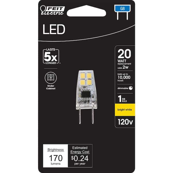 Feit BP20G8/830/LED 170 Lumen 3000K Dimmable LED G8 120 Volts　並行輸入品 : Feit BP20G8⁄830⁄LED 170 Lumen 3000K Dimmable LED G8