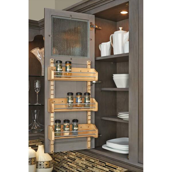 Spice Rack Small Kitchen Shelf for your spices-Bins Shelf-Wood & Ceramic 