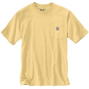 Men's Large Pale Sun Cotton Loose Fit Heavyweight Short Sleeve Pocket T-Shirt