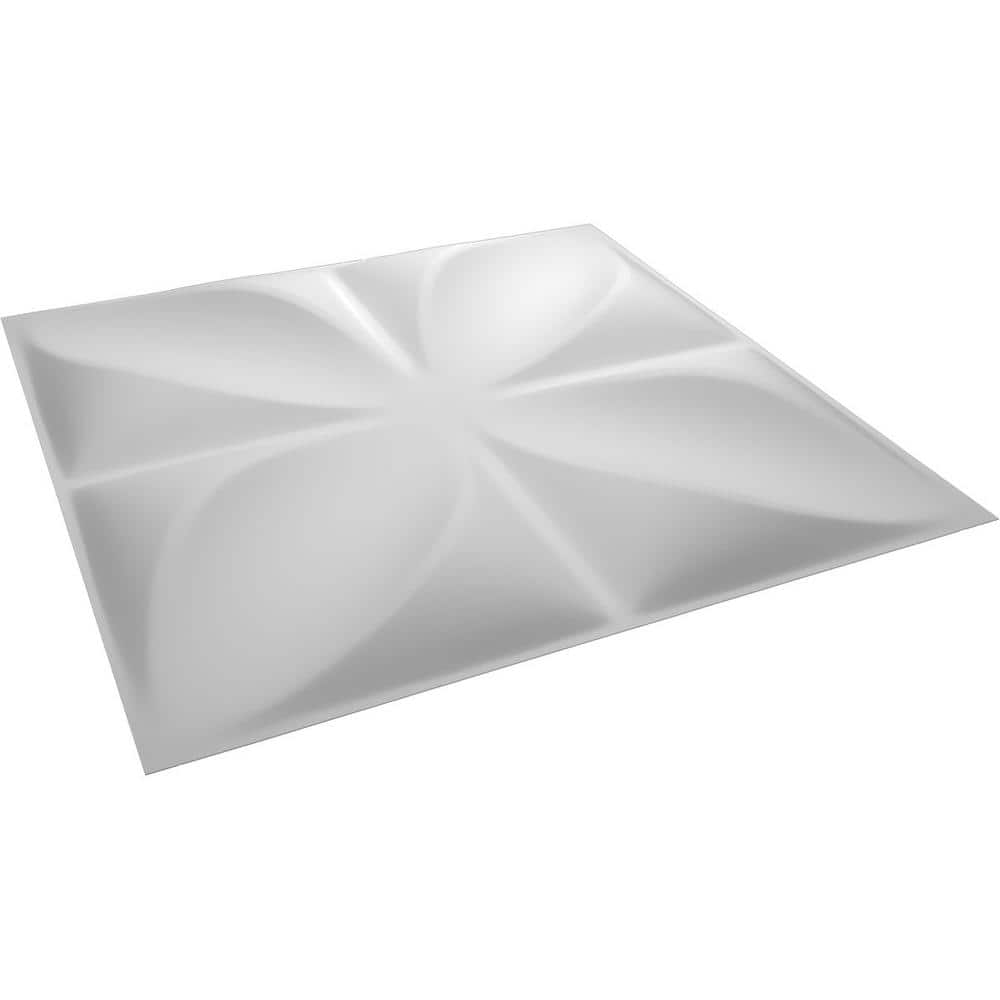Helene White Textured 3D PVC Wall Panels, 12" x 12", 20-Pack